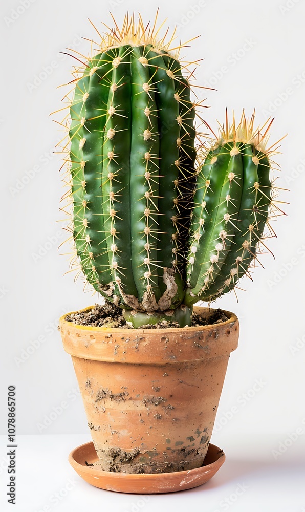 Cactus in a pot isolated on white background. Cactus in a pot isolated on white background.