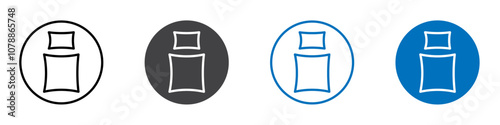 Bed linen icon Logo sign in thin line outline