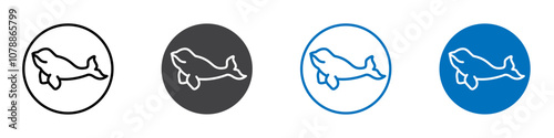 Beluga icon Logo sign in thin line outline
