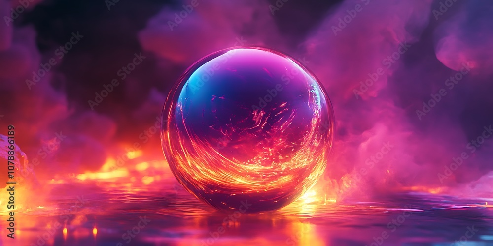 3D sphere surrounded by a glowing aura 3D sphere surrounded by a glowing aura