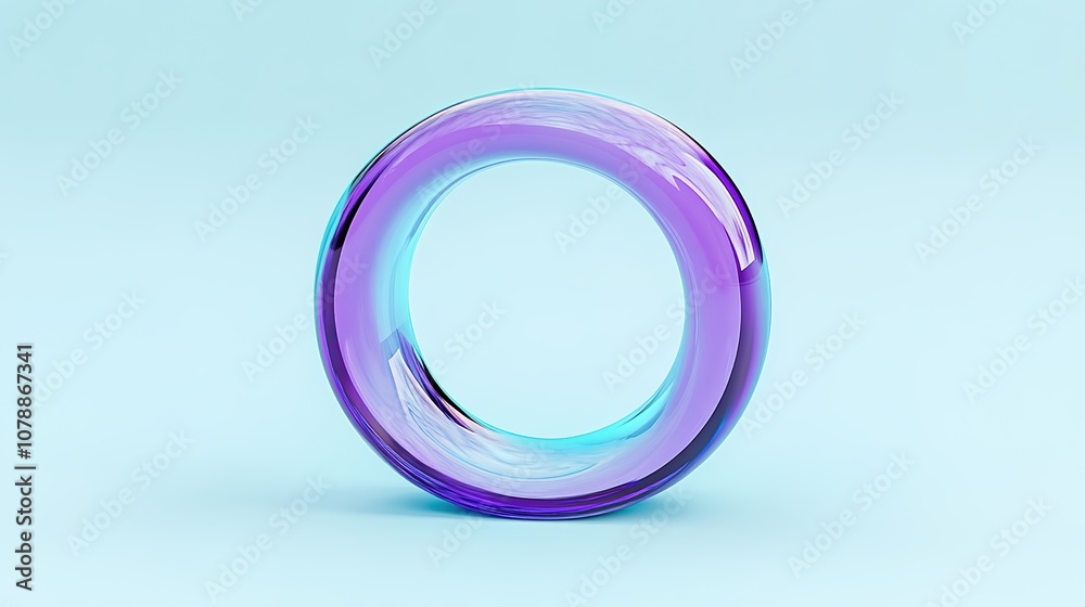 Abstract Marketing Background Featuring an Infinity Symbol and Transparent Blue and Purple Neon Style Cartoon Glass Curved Möbius Strip. This 3D Rendering with a Light Blue Gradient Background Emphasi Abstract Marketing Background Featuring an Infinity Symbol and Transparent Blue and Purple Neon Style Cartoon Glass Curved Möbius Strip. This 3D Rendering with a Light Blue Gradient Background Emphasi