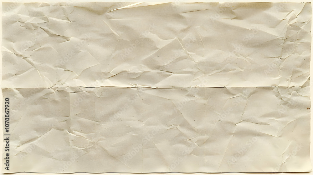 Obraz premium A Close-Up View of a Creased and Wrinkled Piece of Paper, Showing the Texture and the Marks of Time