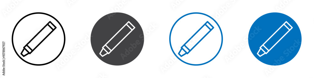 Crayon icon Logo sign in thin line outline Crayon icon Logo sign in thin line outline