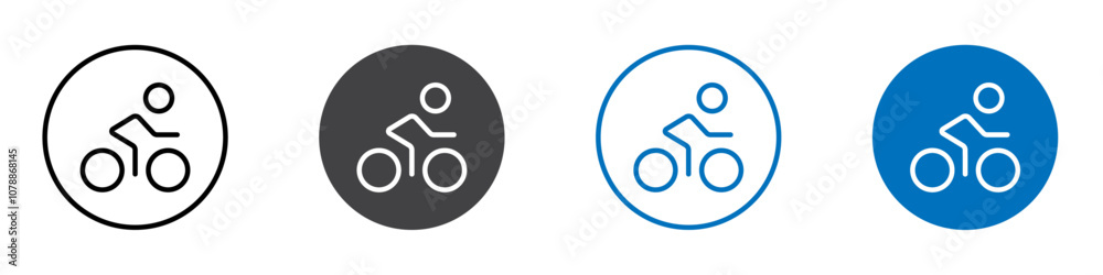 Cycling icon Logo sign in thin line outline Cycling icon Logo sign in thin line outline