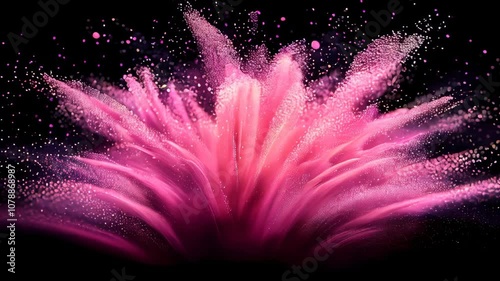 Colorful powder explosion on black background
