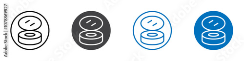 Face powder icon Logo sign in thin line outline