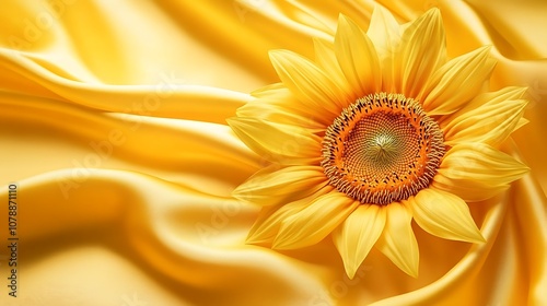 Bright sunflower yellow background with a solid, warm tone photo