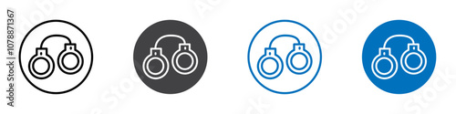 Handcuffs icon Logo sign in thin line outline