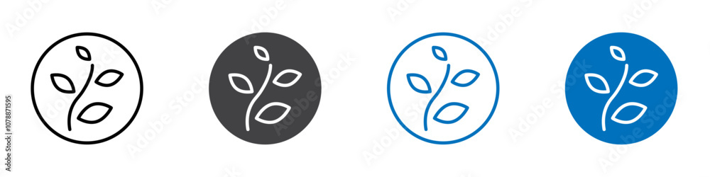 Herb icon Logo sign in thin line outline