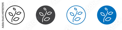 Herb icon Logo sign in thin line outline