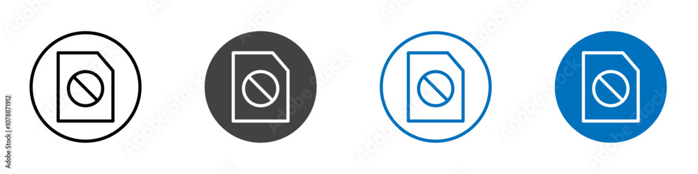 Invalid files icon Logo sign in thin line outline Invalid files icon Logo sign in thin line outline