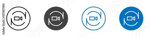 Invert camera icon Logo sign in thin line outline