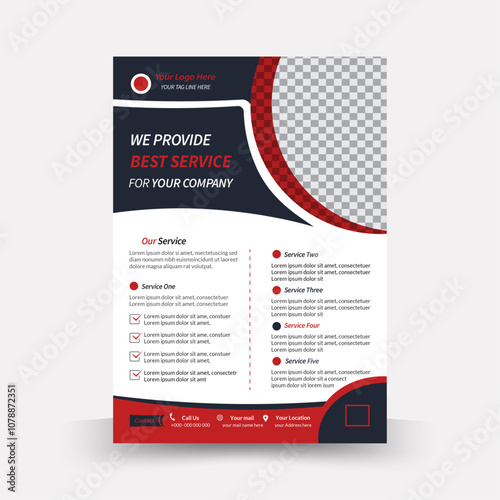 A4 size Creative Corporate Business Flyer template design, corporate Flyer Layout natural shape with red ,nevi blue ,white color.
