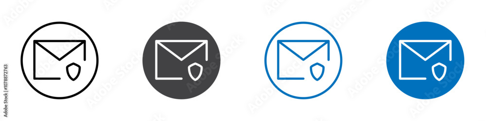 Mail security icon Logo sign in thin line outline Mail security icon Logo sign in thin line outline