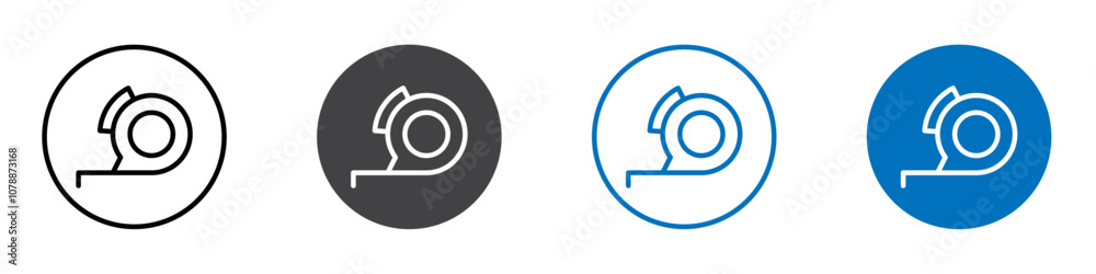 Measure tape icon Logo sign in thin line outline Measure tape icon Logo sign in thin line outline