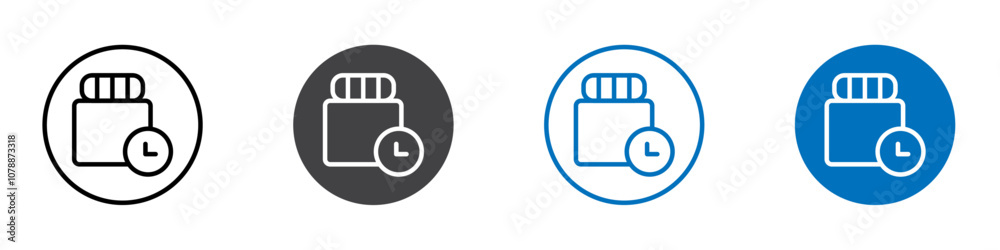 Medication time icon Logo sign in thin line outline Medication time icon Logo sign in thin line outline