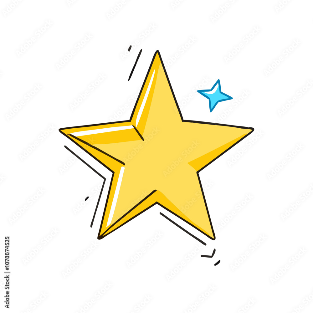 Obraz premium golden star icon vector art, flat illustration golden star icon icon