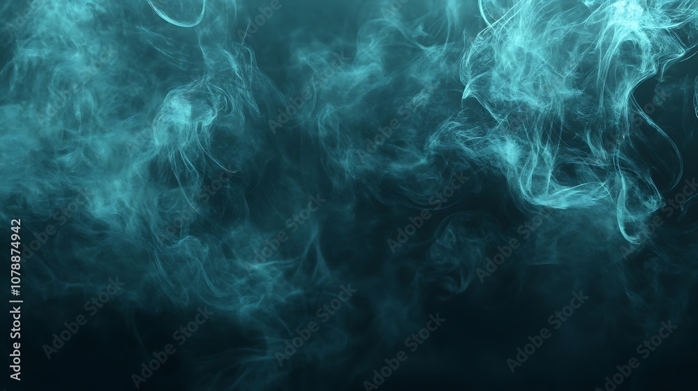 Deep teal background with light smoke fog and a subtle shine Deep teal background with light smoke fog and a subtle shine