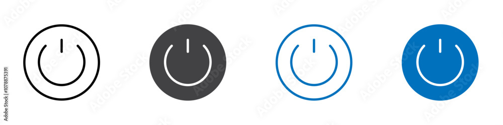 Power icon Logo sign in thin line outline Power icon Logo sign in thin line outline