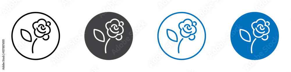 Rose icon Logo sign in thin line outline Rose icon Logo sign in thin line outline