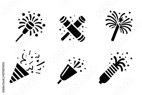 Firecracker sign, anniversary, beautiful, birthday, bright, explosive icon. Vector illustration design on white background.