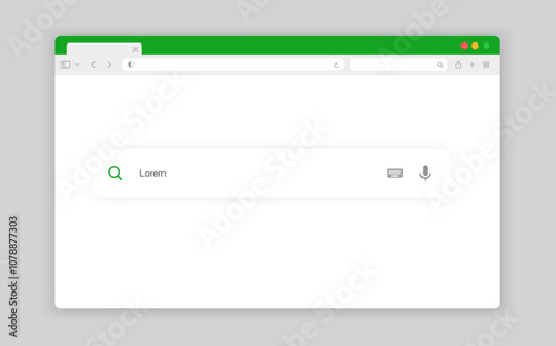 Web browser, internet browser search engine. Search bar for ui ux design and web site. Search address and navigation bar icon. Collection of search form templates for websites