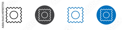 Stamp icon Logo sign in thin line outline