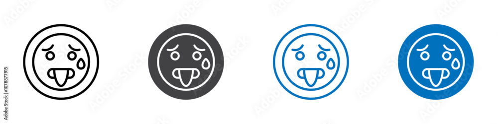Sweating emoji icon Logo sign in thin line outline Sweating emoji icon Logo sign in thin line outline