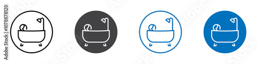Taking bath icon Logo sign in thin line outline