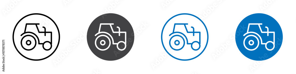 Tractor icon Logo sign in thin line outline Tractor icon Logo sign in thin line outline