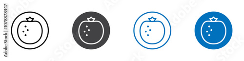 Tomato icon Logo sign in thin line outline