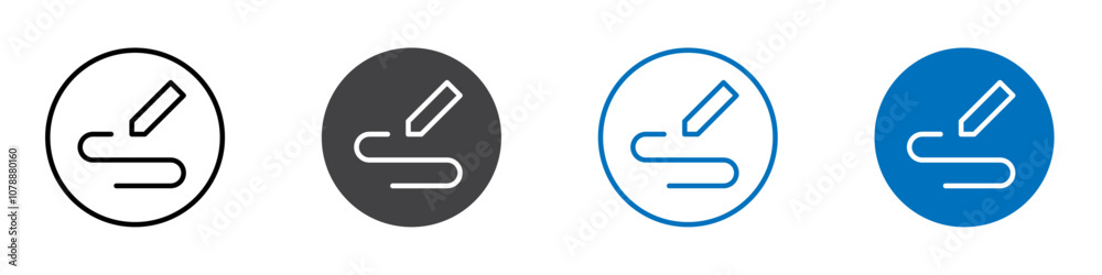 Write icon Logo sign in thin line outline Write icon Logo sign in thin line outline