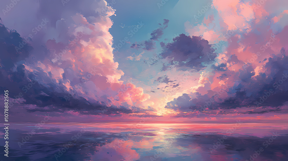 Dreamy ethereal sky with colorful pastel clouds creating a magical and serene atmosphere , dreamcore, pastel, clouds. Pastel. Illustration Dreamy ethereal sky with colorful pastel clouds creating a magical and serene atmosphere , dreamcore, pastel, clouds. Pastel. Illustration