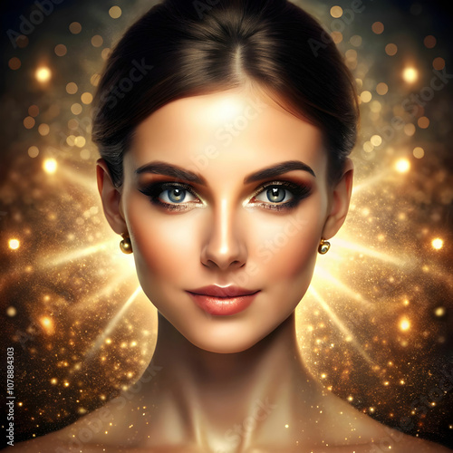 woman shining face