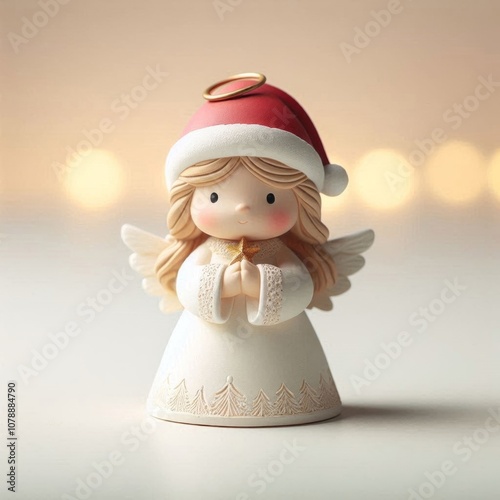 A small statue of a girl Santa Lucia for the holiday celebrated on December 13th in honor of Saint Lucia of Syracuse. AI generated.