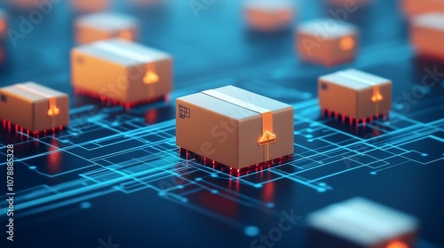 Predictive Storage Needs Graph with Warehouse and Demand Icons for Future Planning