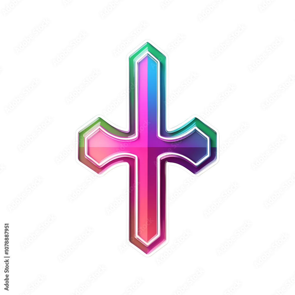 Fototapeta premium Colorful Gradient Cross Design for Symbolic Use