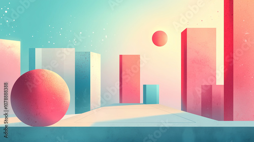 Modern abstract geometric circular building background