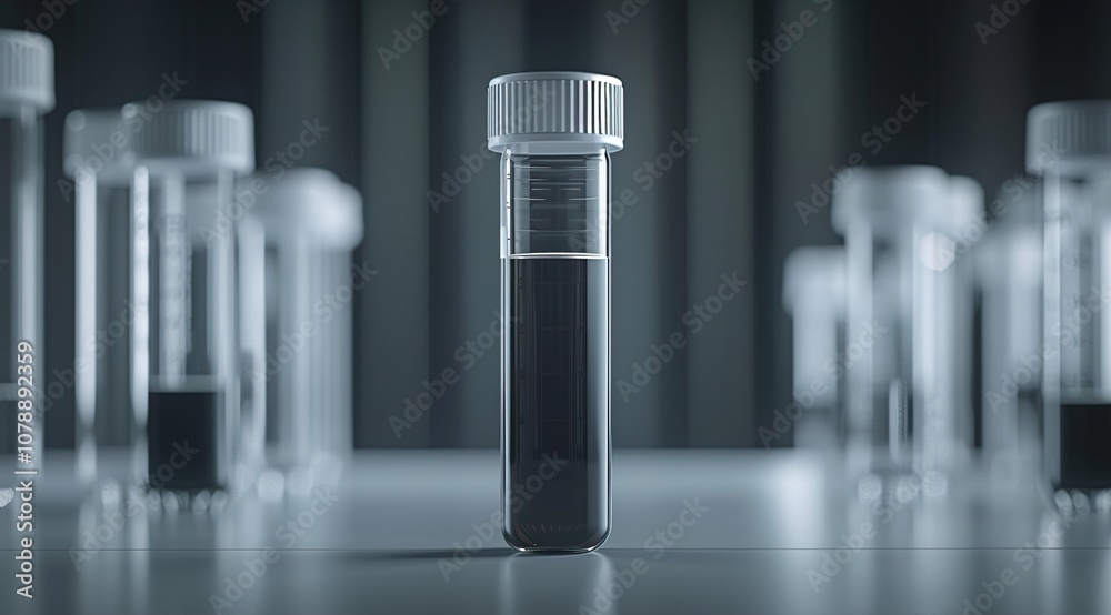 An Empty Test Tube Awaits Isolated On Transparent Background