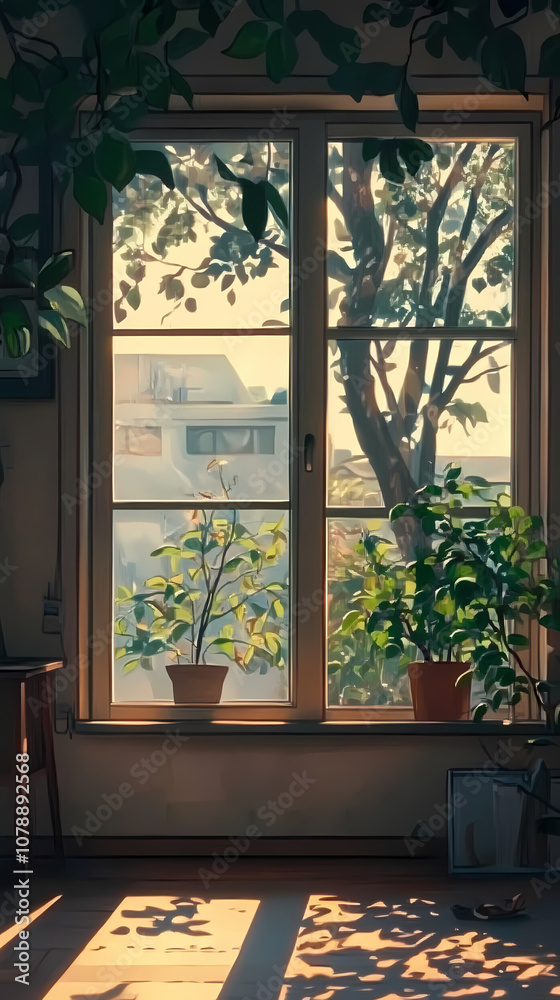 Beautiful Anime Manga Image: Plant by the Window with Nostalgia Beautiful Anime Manga Image: Plant by the Window with Nostalgia