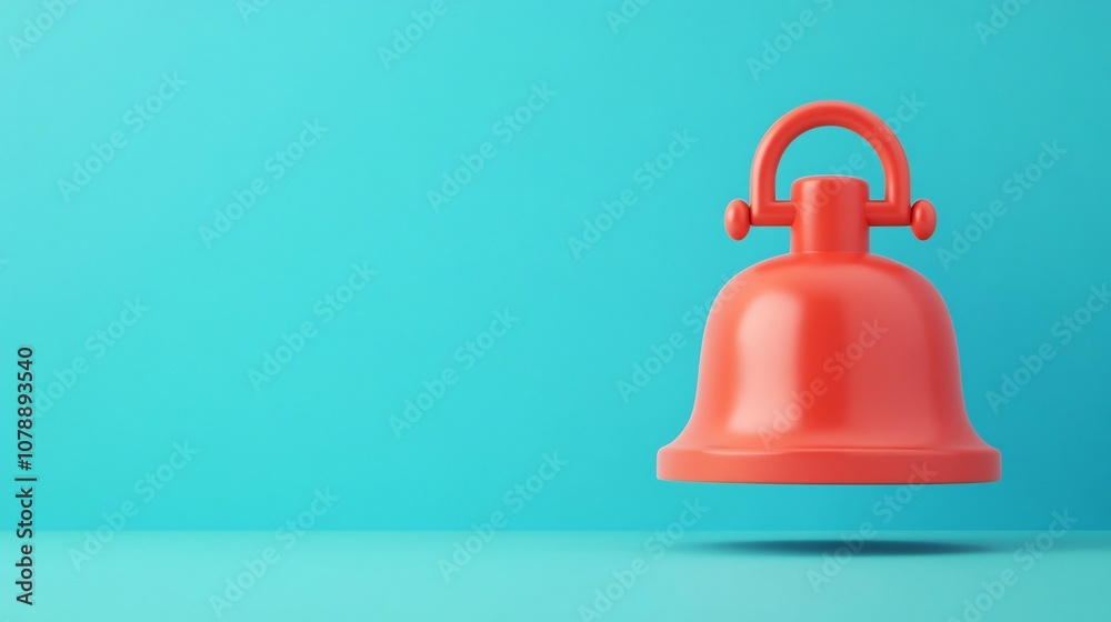 Vibrant 3D Notification Bell Icon with Ample Copy Space Vibrant 3D Notification Bell Icon with Ample Copy Space