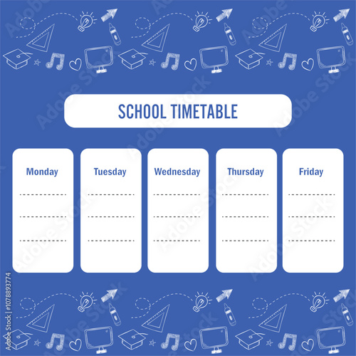 School Timetable poster template