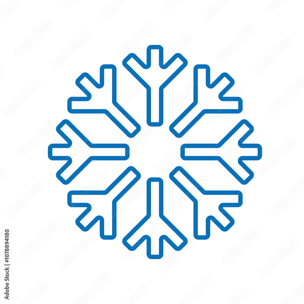 snowflake icon. Snow sign. Snowflake template, winter. Winter icon. Snowflake collection. line design style. vector design template snowflake icon. Snow sign. Snowflake template, winter. Winter icon. Snowflake collection. line design style. vector design template