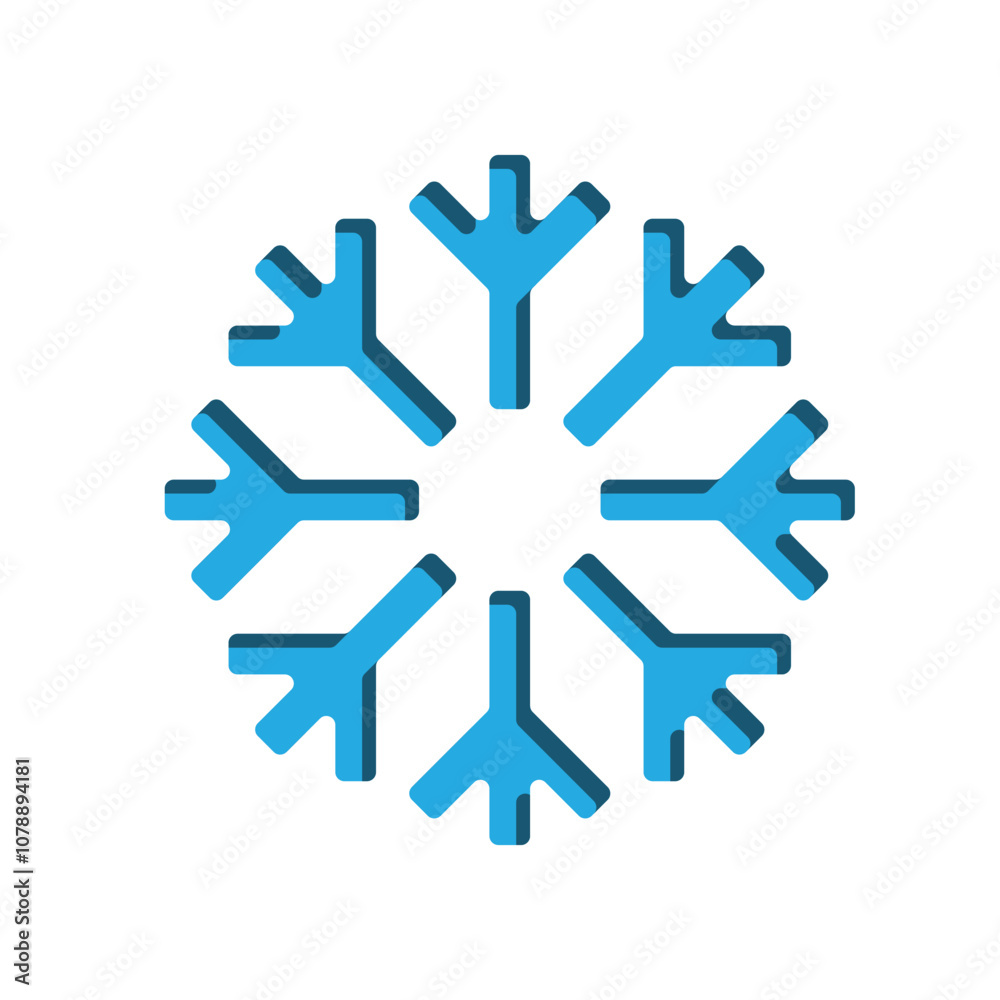 snowflake icon. Snow sign. Snowflake template, winter. Winter icon. Snowflake collection. 3d Flat design style. vector design template snowflake icon. Snow sign. Snowflake template, winter. Winter icon. Snowflake collection. 3d Flat design style. vector design template