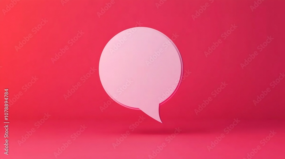 Chat Bubble Icon With Minimalist Design And Ample Copy Space,3D Chat Bubble Icon With Minimalist Design And Ample Copy Space,3D
