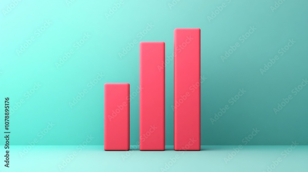 Minimalist 3D Bar Chart Icon with Empty Background for Business Infographic or Analytics Report Minimalist 3D Bar Chart Icon with Empty Background for Business Infographic or Analytics Report