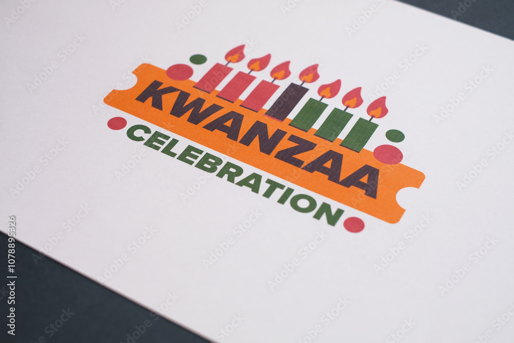 Fototapeta premium Kwanzaa Happy Celebration. African and African-American culture holiday. Seven days festival, celebrate annual from December 26 to January 1. Black history. Poster
