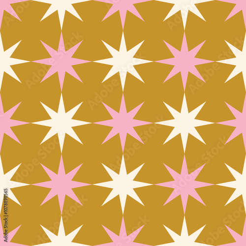 Christmas stars seamless pattern.