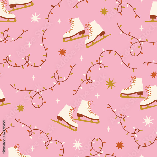 Christmas wintertime vector seamless pattern. 