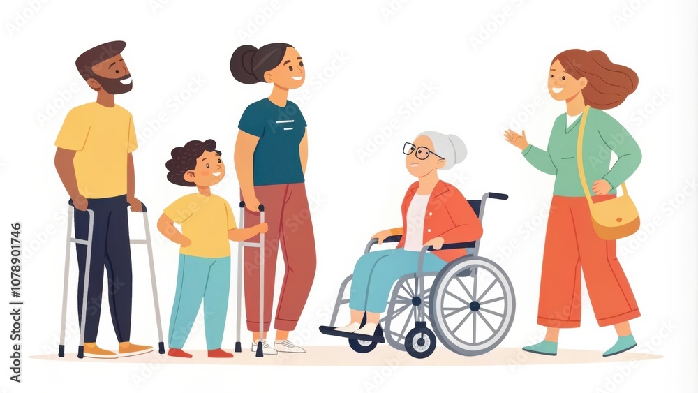 Diverse Group of People of Different Ages Engaged in Conversation Outdoors During a Sunny Day. Generative AI Diverse Group of People of Different Ages Engaged in Conversation Outdoors During a Sunny Day. Generative AI